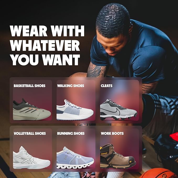 MOVE Baseline - All-Purpose Insoles - Sock Liner - Ultra Thin Shock Absorption - Maximum Freedom of Movement and Energy Return for Cleats, Shoes, Running, Basketball, Baseball (M16-16.5/WM17.5-18)