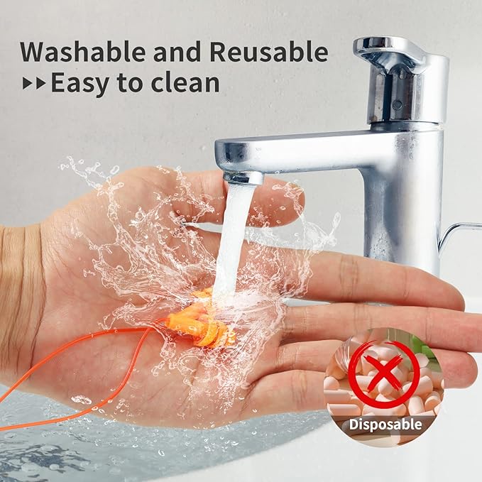 Ear Plugs for Swimming, Soft Ear Plugs for Sleeping Noise Cancelling, Reusable Ear Plugs for Noise Reduction, Ear Protection, Silicone Earplugs for Swimming, Sleeping, Snoring, Work, Concerts, 6 Pairs