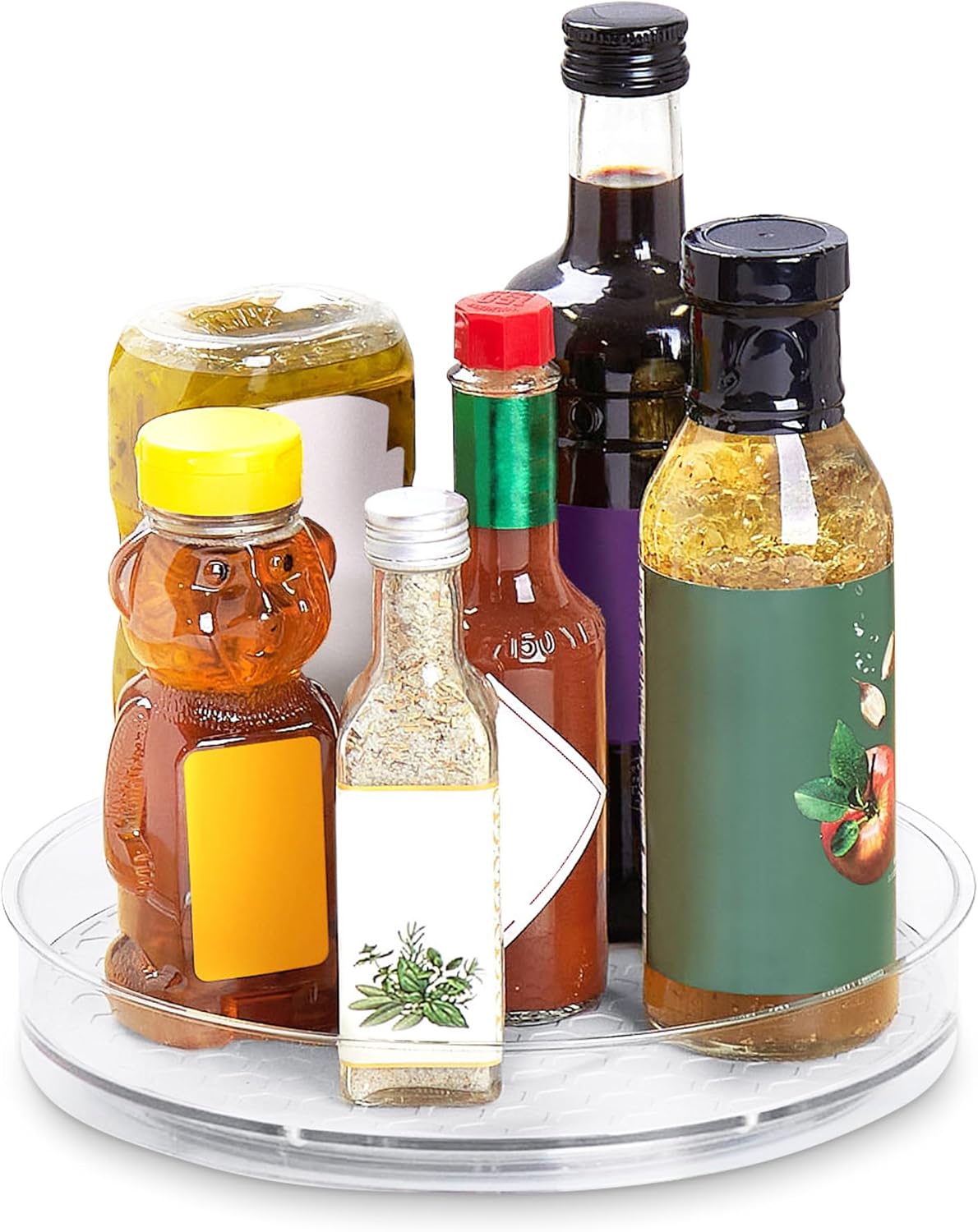 Spectrum Medium Lazy Susan Organizer 9.5 in for Cabinet Refrigerator Pantry Table Rotating Kitchen Storage Spice Rack Fridge Organization, Oyster Gray Spinning Turntable for Sauces Jams Condiments