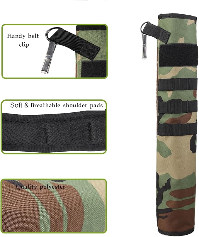 KRATARC Archery Lightweight Back Arrow Quiver Dual Use Foldable Compact Hip Arrows Bag with Molle System Hanged for Target Shooting