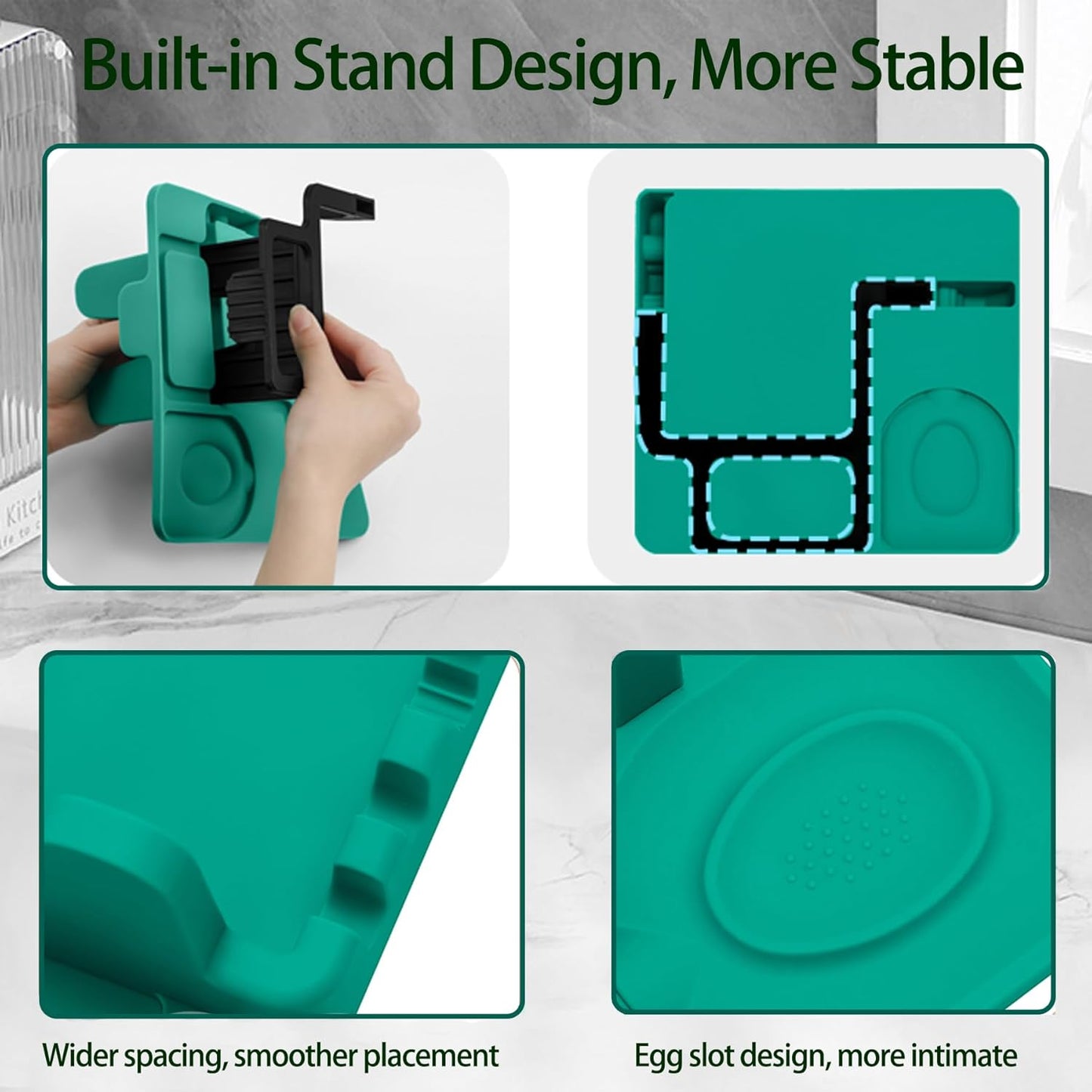 Silicone Spoon Holder Spoon Rest with Lid Holder for Stove Top,BPA Free Utensil Rest for Kitchen Countertop,Non-Slip Heat-Resistant Stove Utensil Holder for Spatula,Ladle,Tong&Pot Lid (Grey)