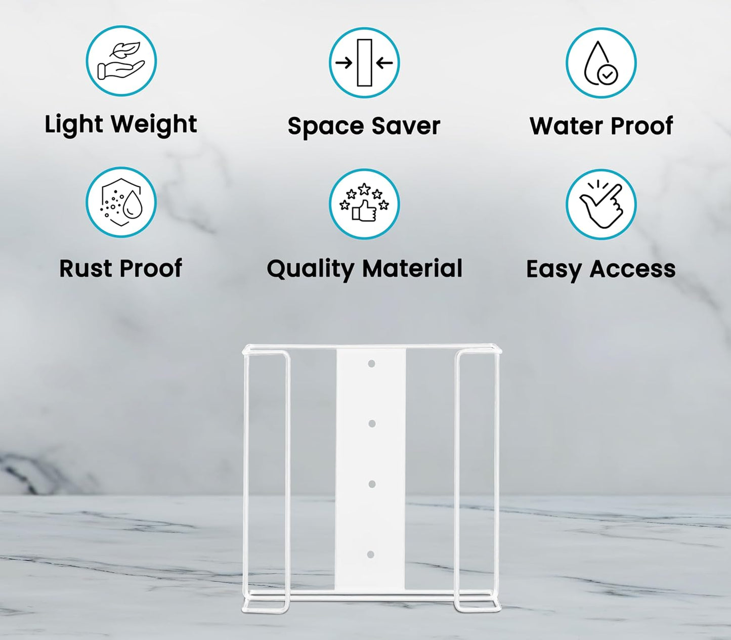 Alpine Glove Holder for Wall Mount - Latex Glove Holder Wire Glove Dispenser for Wall Disposable Glove Box & Tissue Box - Fits 2 Boxes (White)