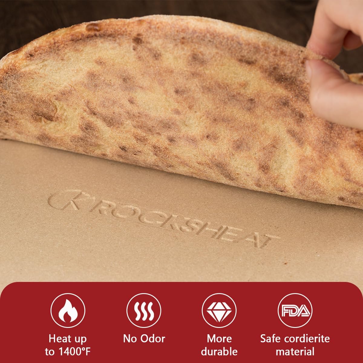 K ROCKSHEAT Small Pizza Stone Round for Grill and Oven, 11 Inch Cordierite Grill Pizza Stones, Food Grade Baking Stone for Oven 11"