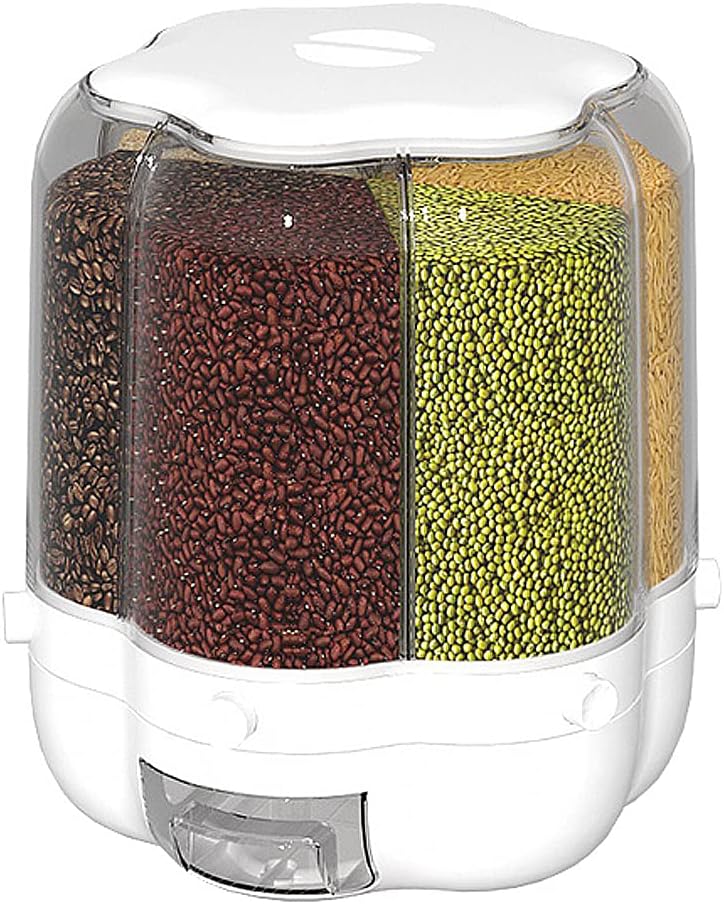 XIYAO 40lb Grain Storage Container, 360 Rotating Food Dispenser with Lid, Moisture Resistant Household, Airtight Storage for Black Rice, Yellow Rice and Small Beans