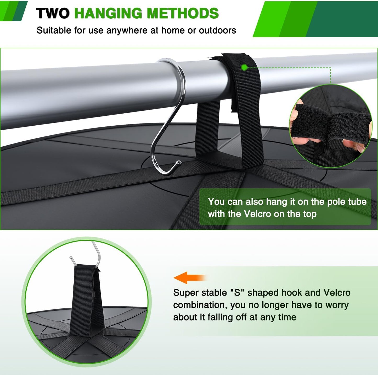 Yesker 6 Layer Herb Drying Rack Hanging Mesh Net Foldable Plant Drying Racks 24" w Green Zipper Pruning Shears Hook Dryer Hanging Rack for Herbs Seed Bud Fruit Clothes Grow Tent Closets Garden Outdoor