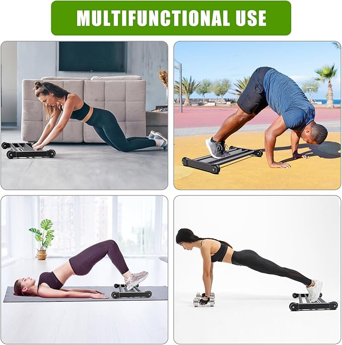 SELEWARE Glute Ham Glider Heavy Duty Ab Glute Glider Machine, Exercise Wheels for Smooth Hamstring Curl Abdominal and Leg Workouts, Multifunctional Ab Glute Machine for Home & Commercial Gym
