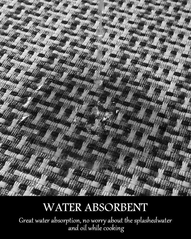 PADOOR Kitchen Mats for Floor, Kitchen Rugs Non Slip Washable, Rubber Backed Kitchen Runner Super Absorbent Kitchen Floor Mat Sink Rug, 17”x24” Grey