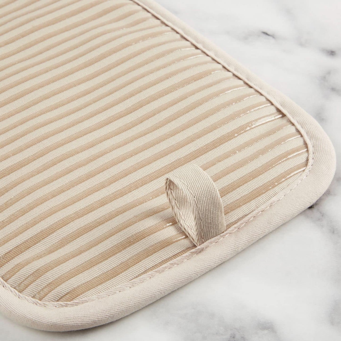 KITCHENAID Quilted Cotton Terry Cloth Oven Mitt, Pot Holder, Kitchen Towel 4-Pack Set, Heat Resistant, Silicone Grip, 16"x26", 7"x13" & 7"x10", Milkshake