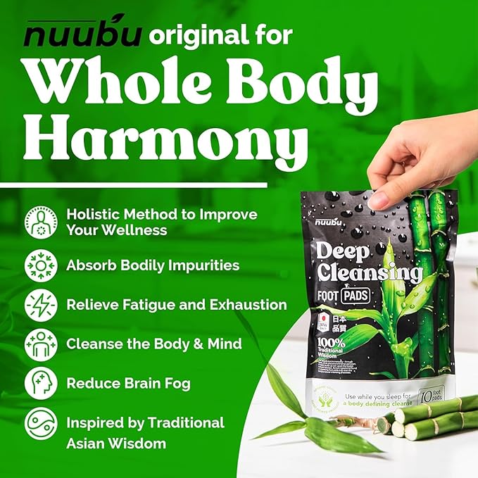 Nuubu | Deep Cleansing Foot Pads for Better Sleep & Foot Care | Premium Japanese Organic Feet Pads with Ginger Powder (30 Pc)