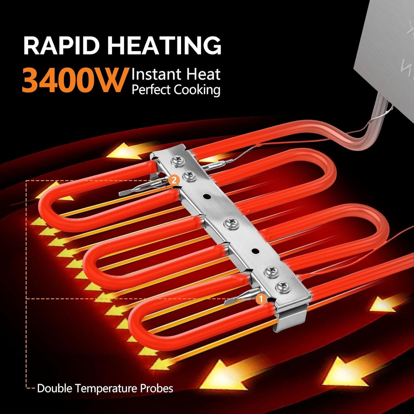 ROVSUN 24.9QT Electric Deep Fryer with Baskets, Timer Drains & Lids, 3400W Commercial Deep Fryer, Dual Tank Kitchen Countertop Frying Machine, Adjustable Temperature for Home Restaurant