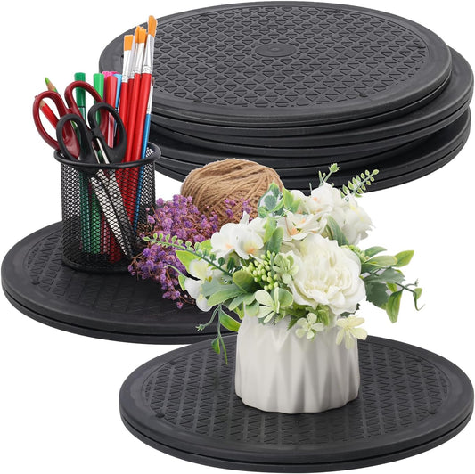 6 Pack 12 Inch Lazy Susan Turntable, Heavy Duty Lazy Susan Turntable Organizer, Premium 12 Inch Rotating Swivel Stand for Table Top, Kitchen, and More