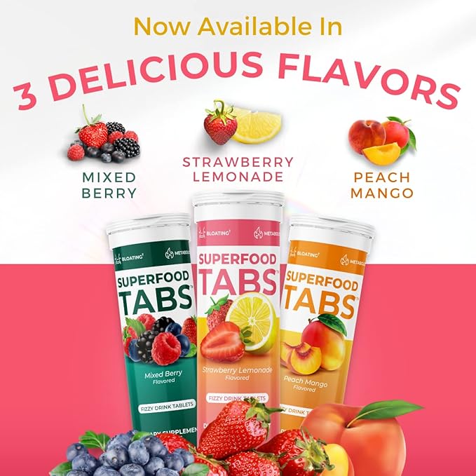 Superfoods Company Detox Cleanse Drink - Supplement for Women & Men - Support Healthy Weight, Digestive Health, Cravings & Bloating Relief - Strawberry Lemonade Flavor [30 Tablets]