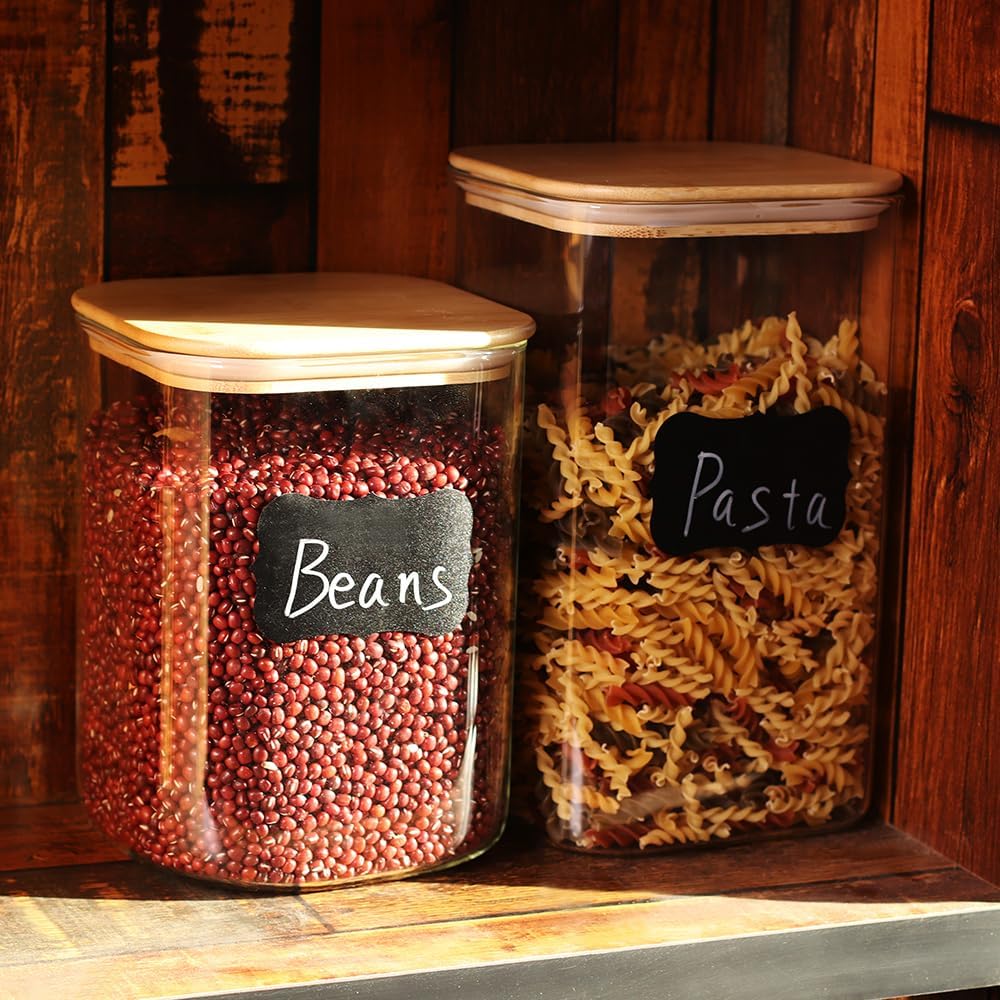 2 Pack 150 oz Glass Food Storage Containers, 1.2 Gallon Glass Flour and Sugar Containers with Airtight Lids, Large Flour Container for Sugar, Ground Coffee, Rice and Dry Food