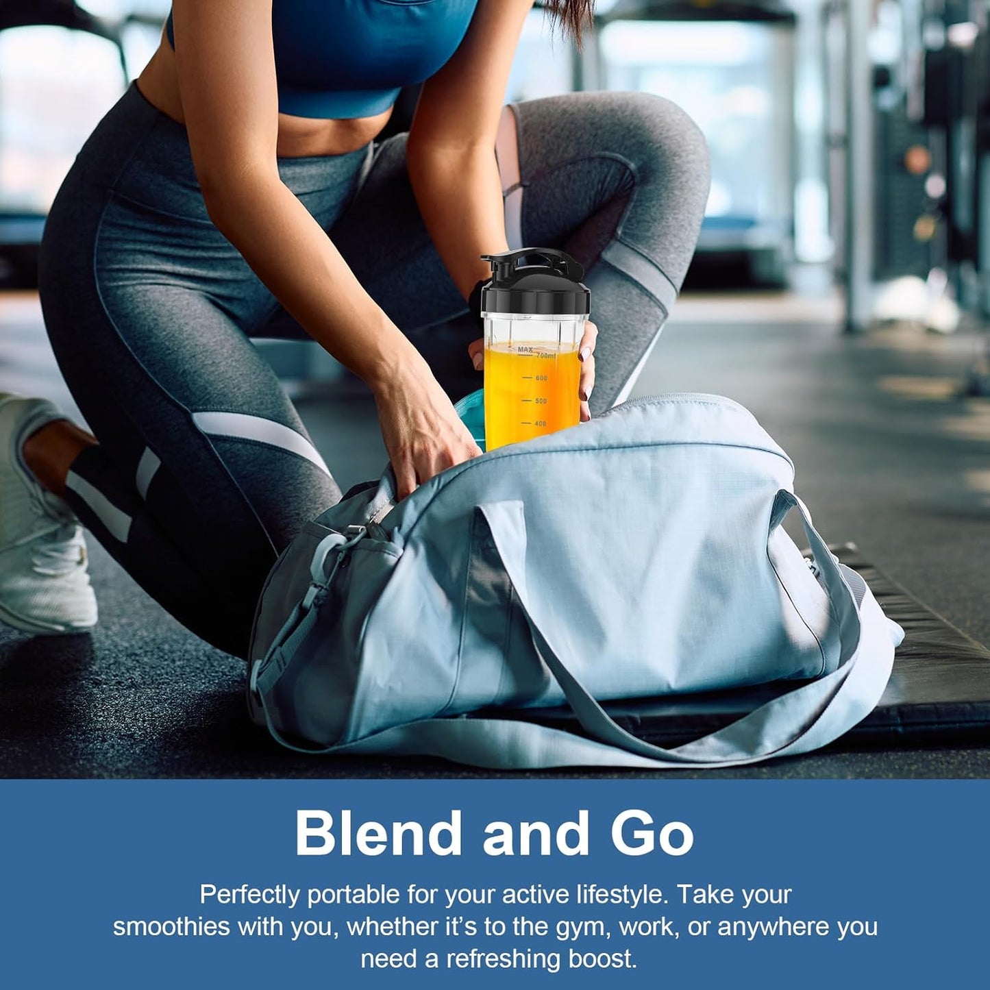 12-Piece Smoothie Blender Maker 25,000 RPM Personal Blender for Ice Crushing Smoothies & Frozen Drinks Nuts with 23oz, 32oz, 37oz Portable Cups Two 6-Leaf Stainless Steel Blades, Silver