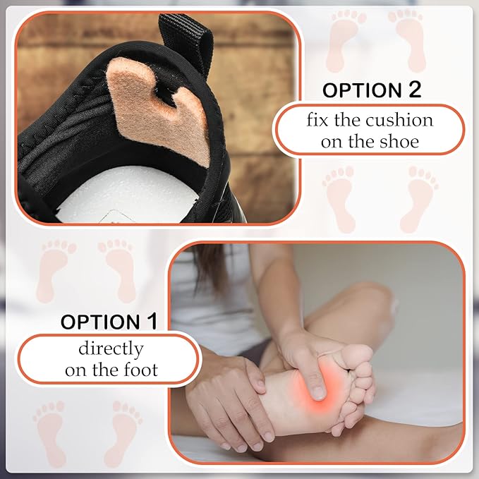 Boao 30 Pcs Callus Pads 1/4" Thick U Shaped Metatarsal Corn Pads Felt Callus Cushions Adhesive Corn Protectors for Men Women Feet Toes Pain Relief Blister Prevention