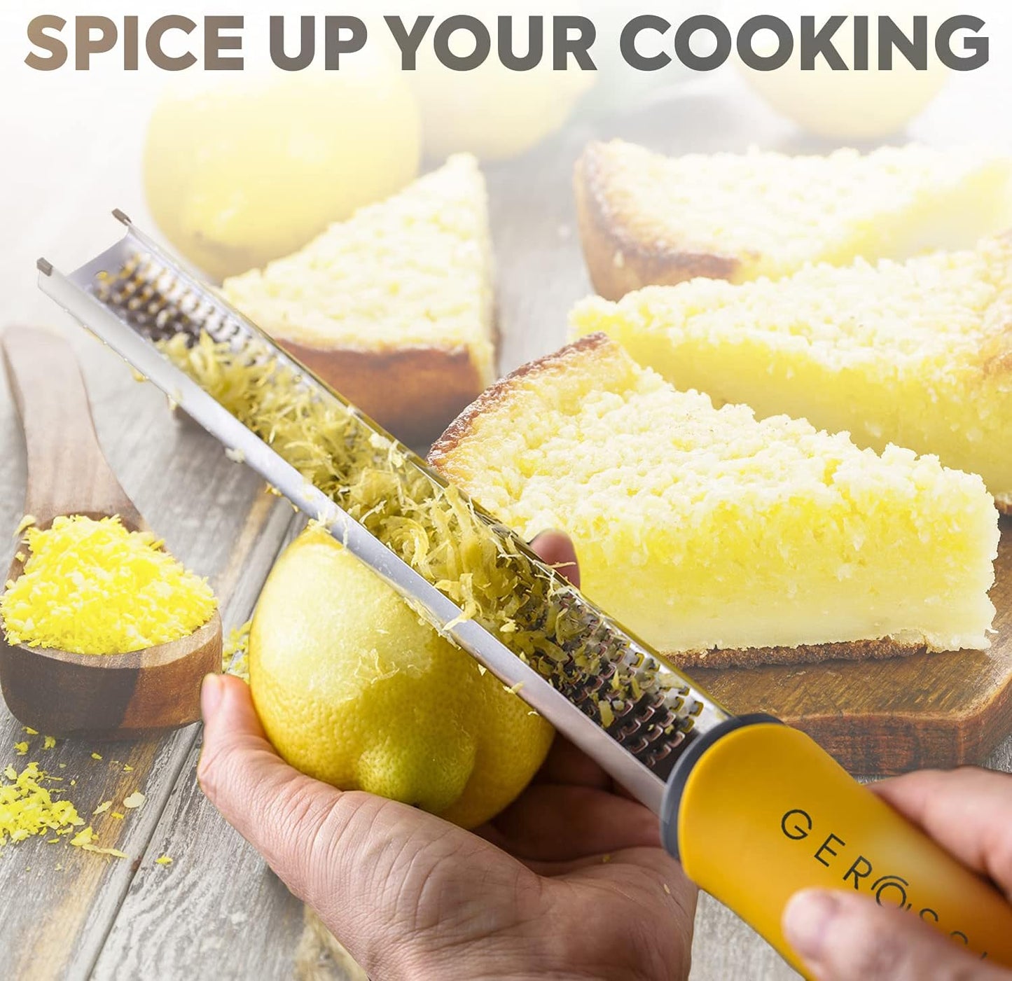 Stainless Steel Cheese and Citrus Zester Grater w/Extra Sharp Blade - Perfect for Lemons, Parmesan, Garlic, Chocolate - Spice Up any Kitchen Dish in Seconds with Your Premium Hand Held Shredder