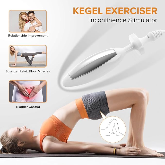 TENS Unit & EMS Pelvic Floor Muscle Exercise,36 Modes Rechargeable Dual Channel EMS Massager Machine with Pelvic Floor Muscle Electrode Probe and Travel Case