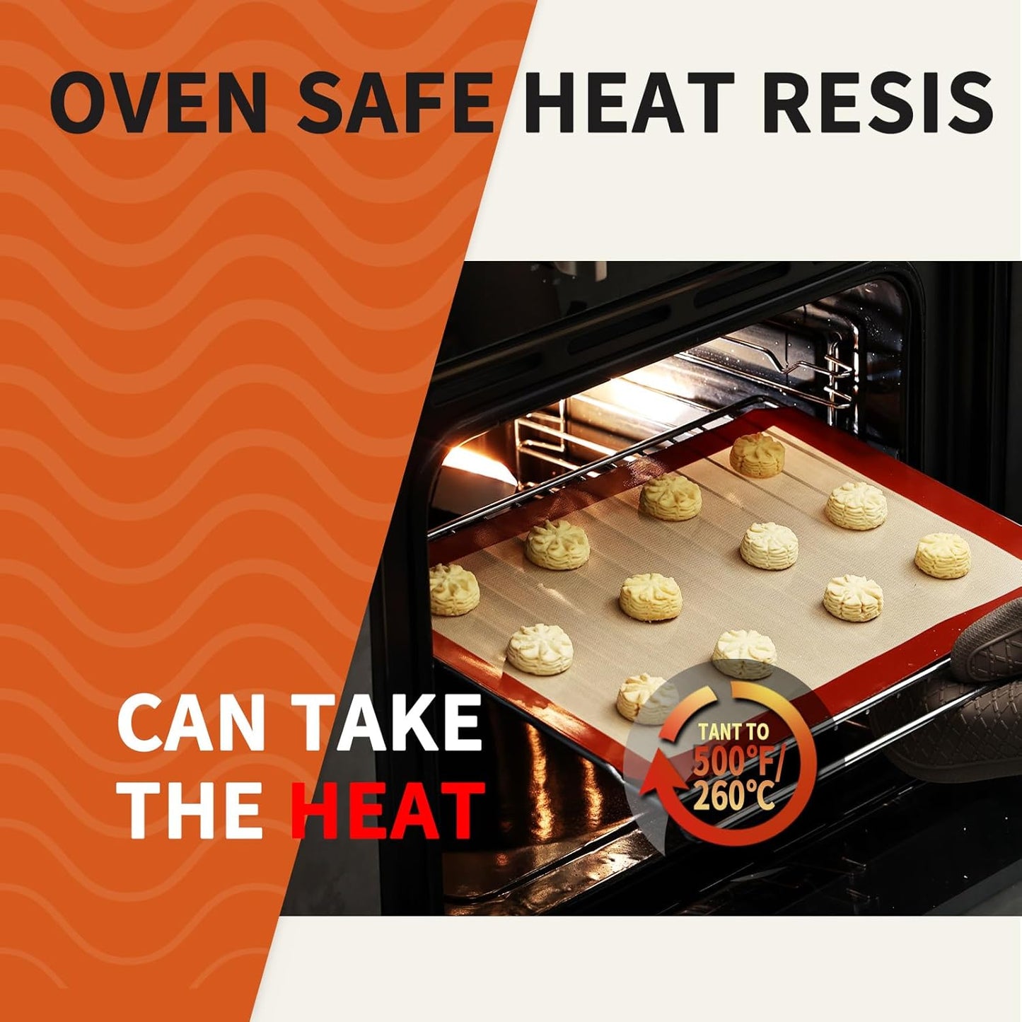 KitchenRaku 2-Pack Silicone Baking Mat, 16.5"x11.6" Reusable Silicone Baking Sheets for Oven, BPA Free Nonstick Bakeware Mats for Cookies, Macarons, Bread and Pastry