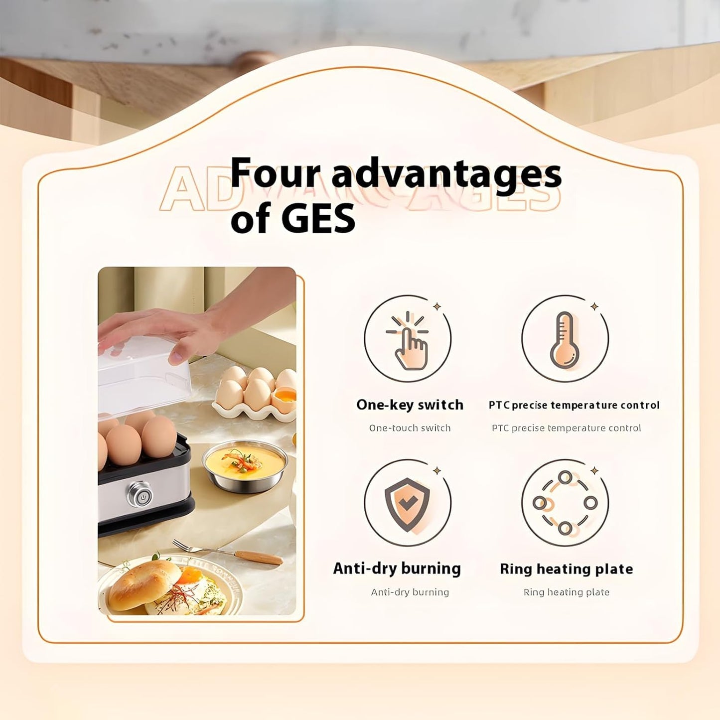 Sunny Side Master Egg Cooker, 2025 New Rapid Egg Cooker 6 Egg Capacity, Soft, Medium, Hard Boiled, Poacher, Stainless Steel Electric Eggs Cooker With Auto Shut-Off, BPA Free (2PCS)