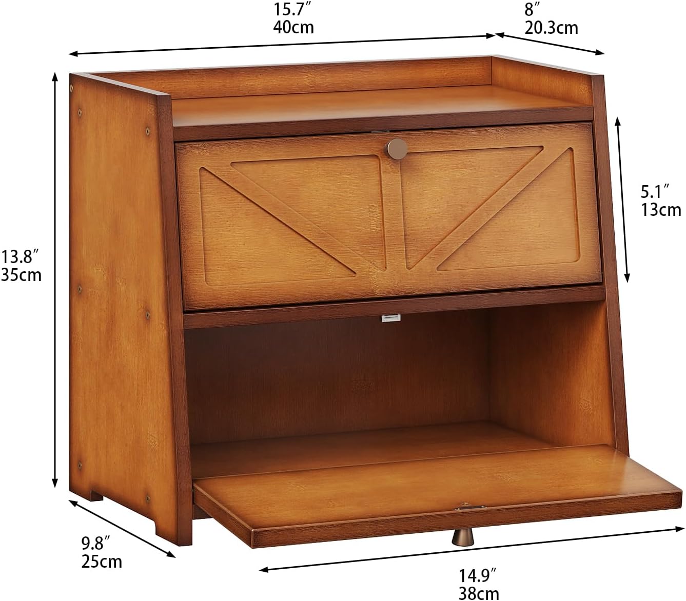 Vintage Double Layer Bread Box for Kitchen Counter Bamboo Bread Storage Container Large Capacity Bread Storage Bin