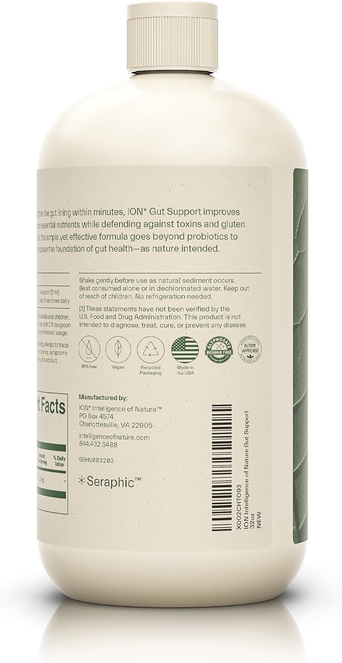 ION* Intelligence of Nature Gut Support Liquid | Promotes Digestive Wellness, Strengthens Immune Function, Alleviates Gluten Sensitivity, Enhances Mental Clarity | 2-Month Supply (32 oz.)