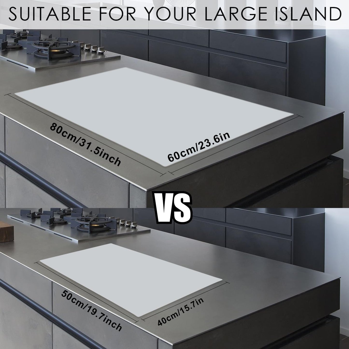 Extra Large Silicone Mat, 31.5x23.6 Large Silicone Placemats for Kids, Gray Large Silicone Sheet for Crafts Heat Resistant Mat for Kitchen Counter, Non-Stick Silicone Table Mat for Dough and Pastry