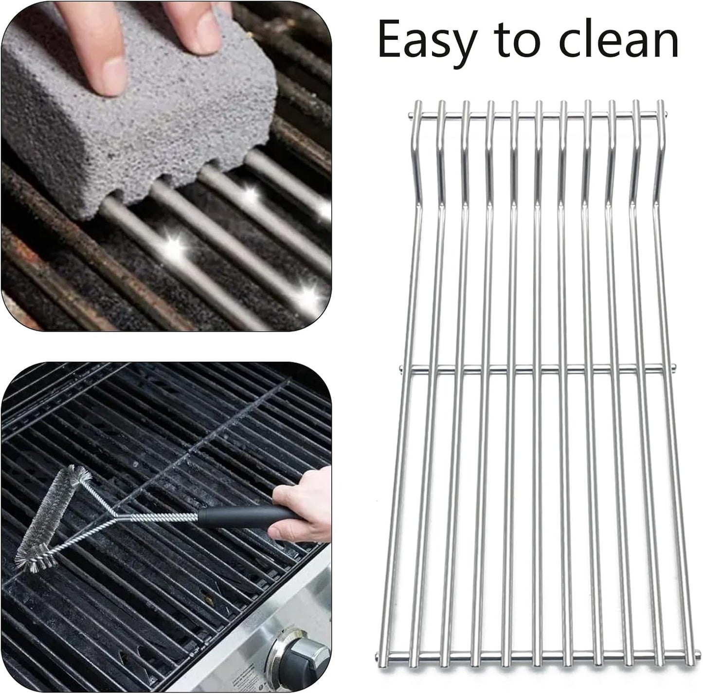 S503 Stainless Steel Cooking Grates Replacement Parts for Broilmaster D3 G-3 G-3 EXPL G-3 EXPN G-3 TXPL G-3 TXPN P3 S3 U3 for Thermos 56036T Grids Gas Grill 16-13/16"