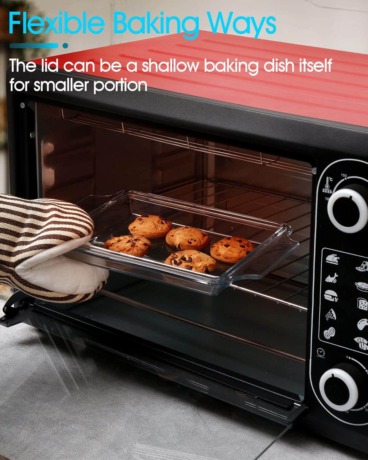 Glass Casserole Dish With Lid, Mini-1 QT (5.7in x 7in) Glass Baking Dishes for Oven, Single Serving Glass Oven Bakeware