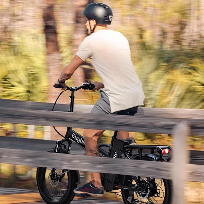 1000W Folding Electric Bike, 48V 20AH Large Removable Battery E Bike, 30+MPH, 80 Miles Max Range, 20" Fat Tire Electric Bike for Adults, Adult Electric Bicycles for Commute Beach Snow