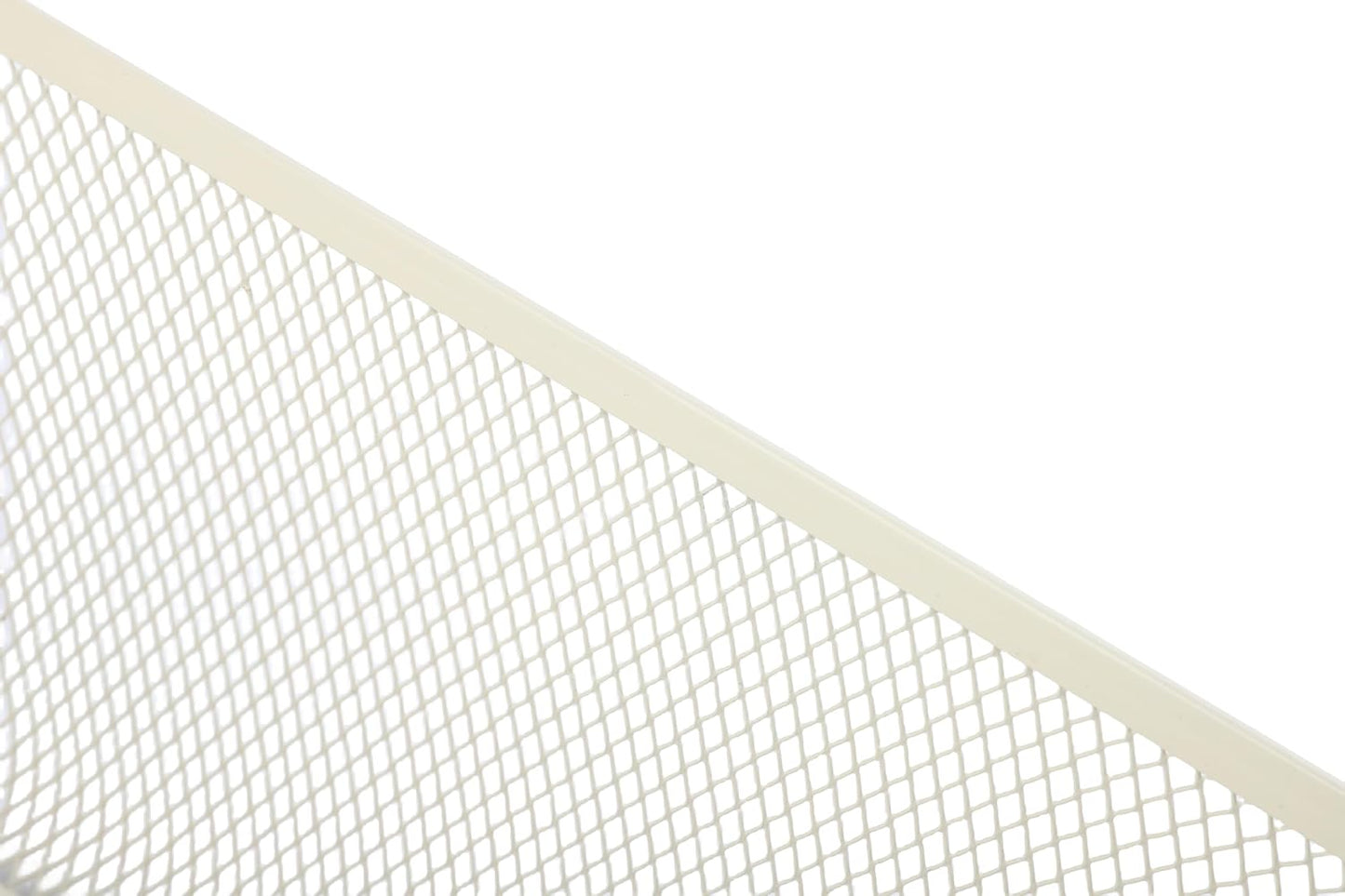 2Pack Metal Mesh Steel Basket, Small Wire Storage Organizer Basket Multi-function Hanging Kitchen Basket Fruit Basket with Wood Handle for Kitchen Picnic Cabinet Home Decor, Rectangle-Off White