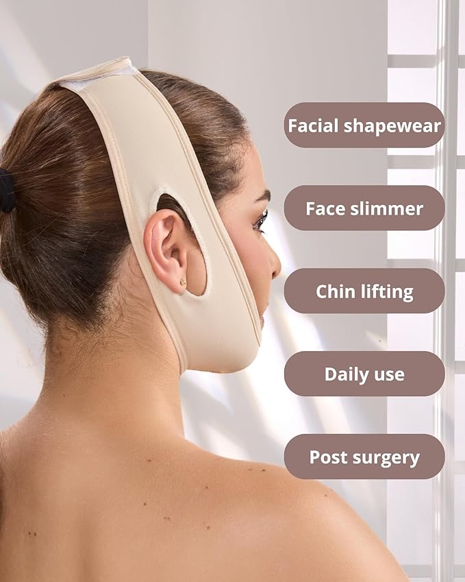 SHAPE CONCEPT Chin Strap for Sleeping 320 with Powernet, Otoplasty Headband, Double Chin Reducer and Ear Correctors