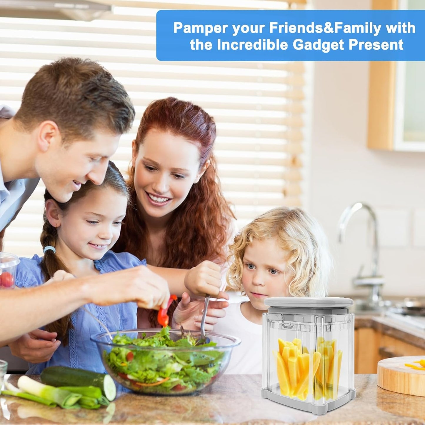 CrazyQueen Potato Slicer French Fry Cutter Veggie Chopper Potato Cutter for Fries Potato Onion Cutter Food Chopper Manual Hand Vegetable Cutter Dicer (1 Blade)