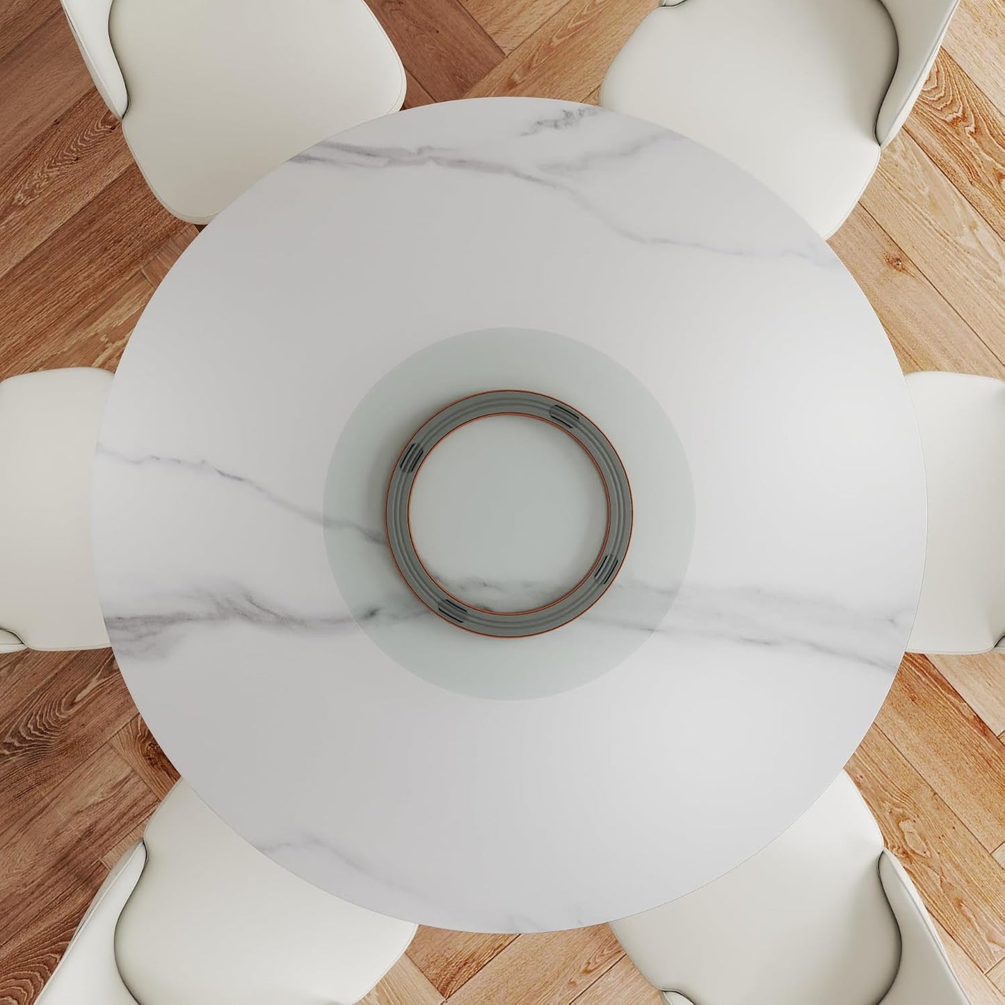 23.6" Lazy Susan for Table Top Tempered Glass Rotating Serving Tray for Dining Table, Kitchen Lazy Susan Organizer Spinning Rotating Food Server Party Centerpieces