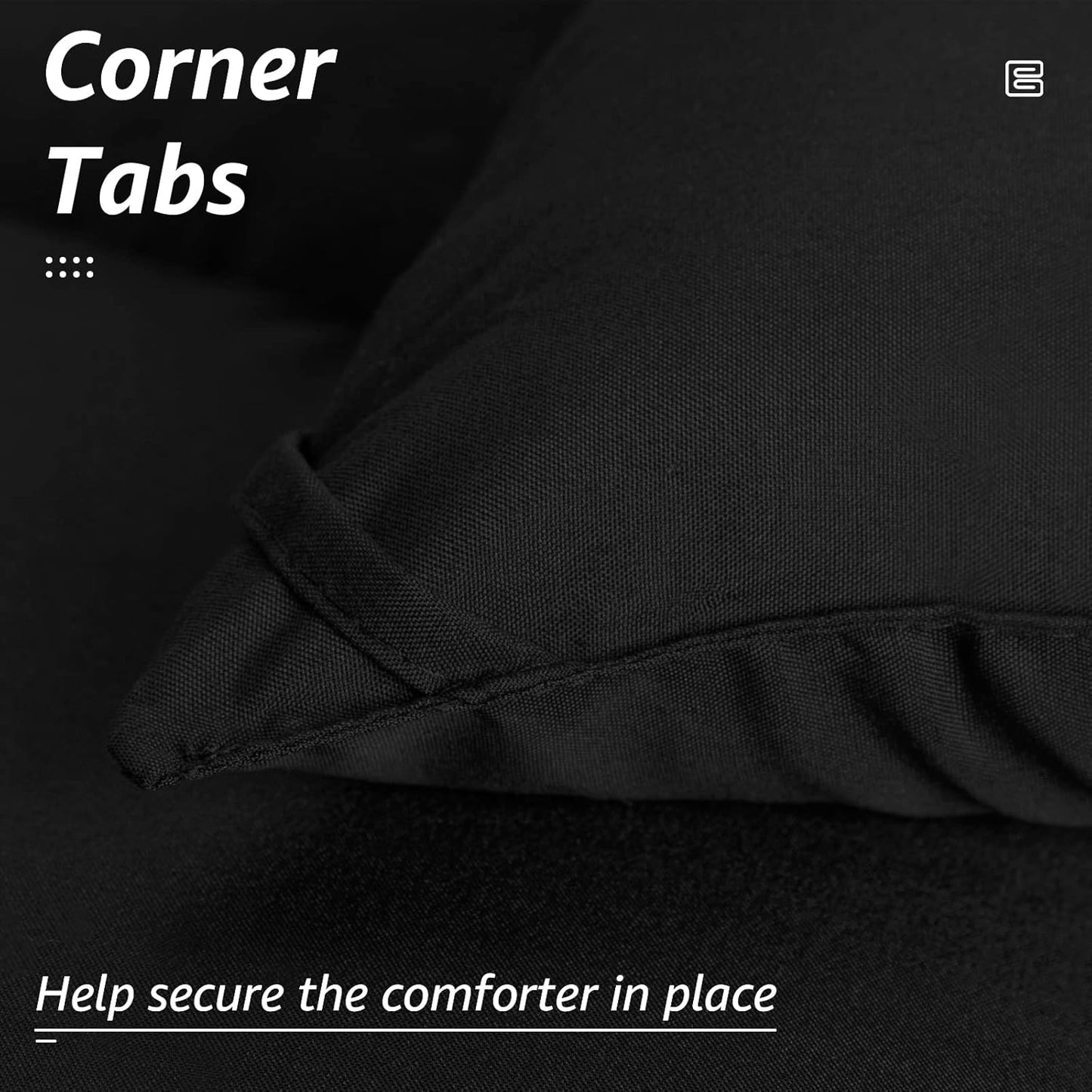 HYLEORY All Season California King Size Bed Comforter - Cooling Down Alternative Quilted Duvet Insert with Corner Tabs - Winter Warm - Machine Washable - Black,Cal King(96*104)