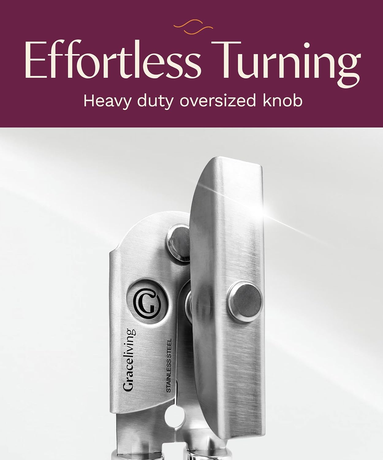 Premium Multifunctional Magnetic Manual Can Opener and Bottle Opener, Heavy Duty Stainless Steel Sharp Cutting Blade and Oversized Easy Turn Knob, Soft-Touch Handle, Kitchen Use, Black