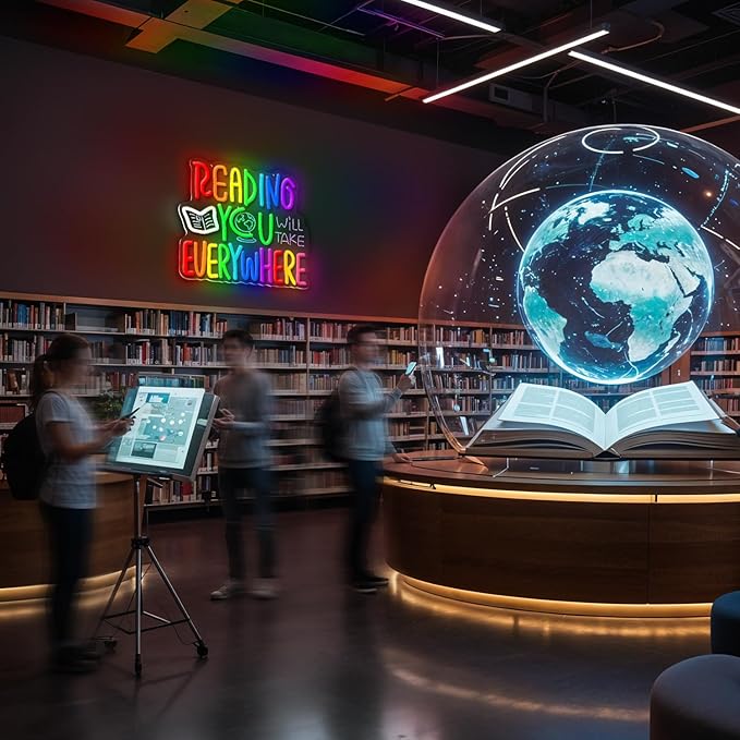 Reading Will Take You Everywhere Neon Sign,Classroom Neon Sign,Read Neon Signs for Classroom Inspirational Letter Led Sign Dimmable Classroom Neon Lights for Bedroom Dorm Library Bookstore