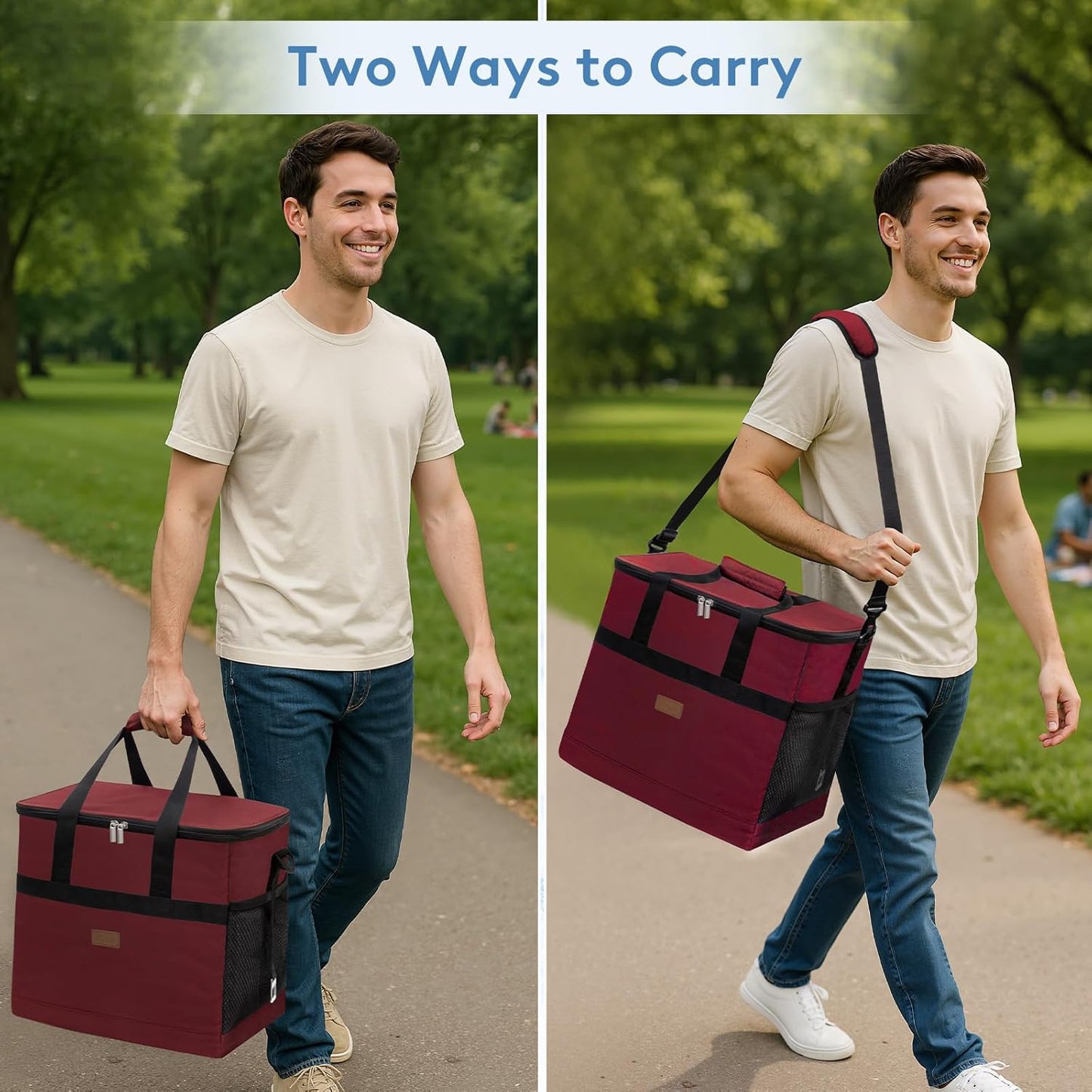 Lifewit Cooler Bag 30/50/60 Cans Collapsible and Insulated Large Lunch Bag Leakproof Soft Cooler Portable Tote for Camping/BBQ/Family Outdoor Activities