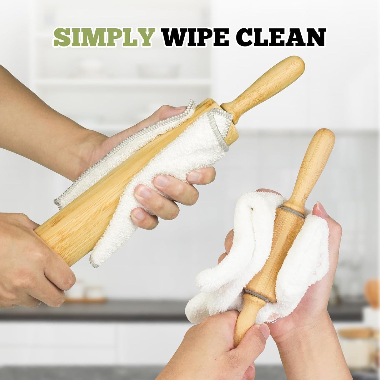 2 Pack（10 inch &17.5 inch） Wooden Rolling Pin for Baking - Long Dough Roller for All Baking Needs