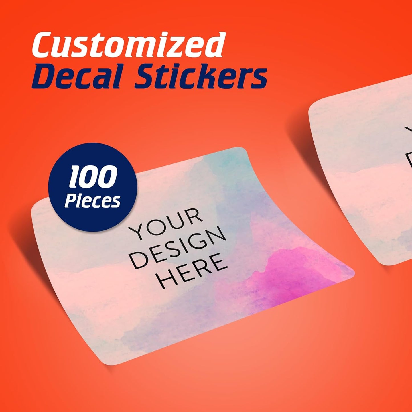 100 Custom Vinyl Stickers - Upload Your own Image, Text, Design, Logo - Personalized Logo Labels for Handmade, Packaging, Bottle, Jars, Candle, Brand Stickers (Rose, 3x2)