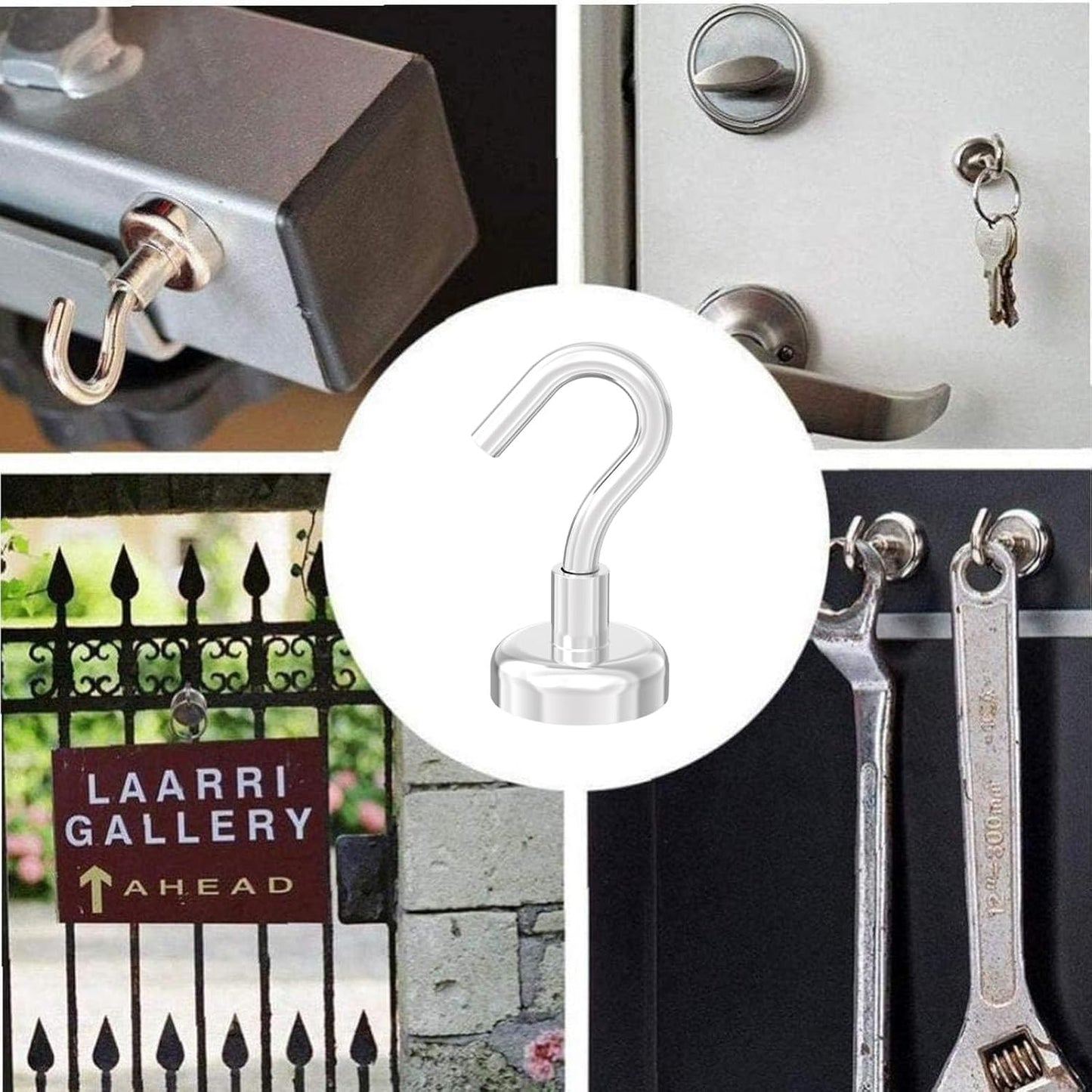 Heavy Duty Small Magnetic Hooks with 0.79" Dia Magnetic Base,40lbs - 24Pack Super Strong Rare Earth Magnet Hook, Extra Strong Cruise Hook for Hanging, Magnetic Hanger for Cabins, Grill