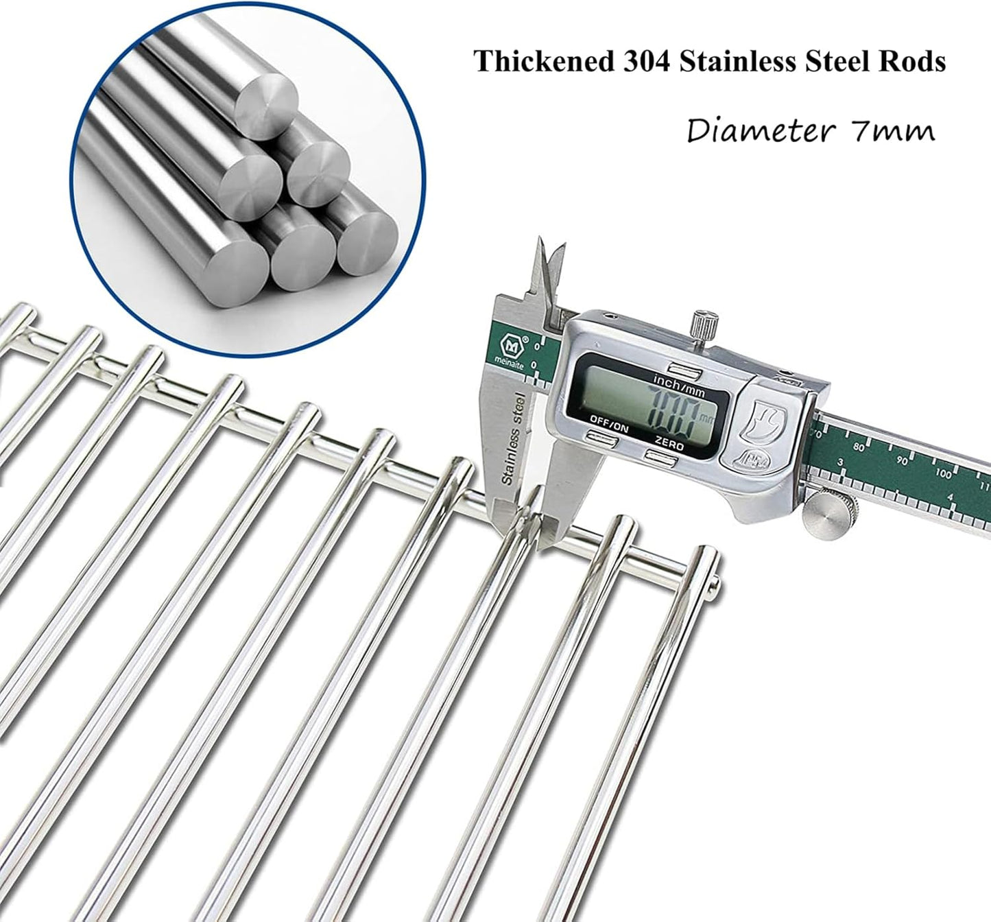 Orgneas 19.5" Cooking Grates for Weber Genesis 300 Series, Genesis E310 E320 E330 S310 S320 S330 EP310 EP320 EP330 Gas Grill, 304 Stainless Steel Replacement Parts for Weber 7528 7524
