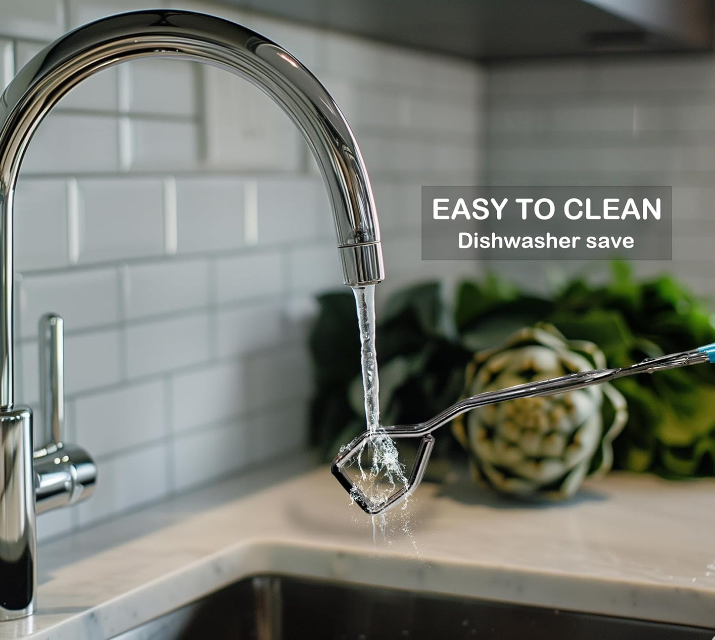 11 Inch Hiash Blue Stainless Steel Scissor Tongs, Kitchen Tongs for Cooking