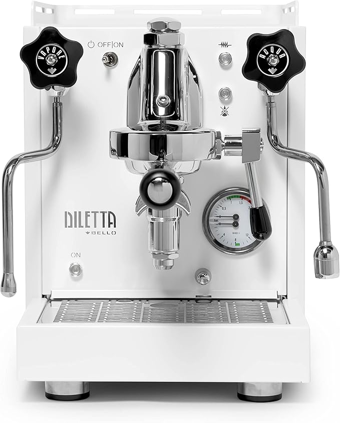 Diletta Bello Espresso Machine | Heat Exchanger | E61 | Manual Control | 3 Liter | Made In Italy | (White)