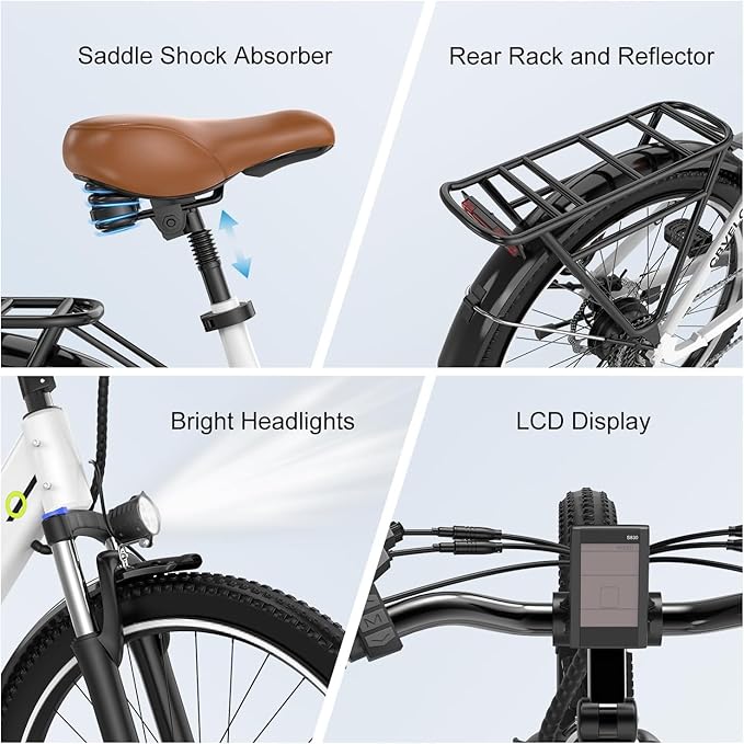 1000 Peak Electric Bike for Adults,up 80 Miles Removable Battery Ebike, 26" Electric E Bike with 7-Speed,Adult Electric Bicycles for Commute Beach Snow Womens All Terrain