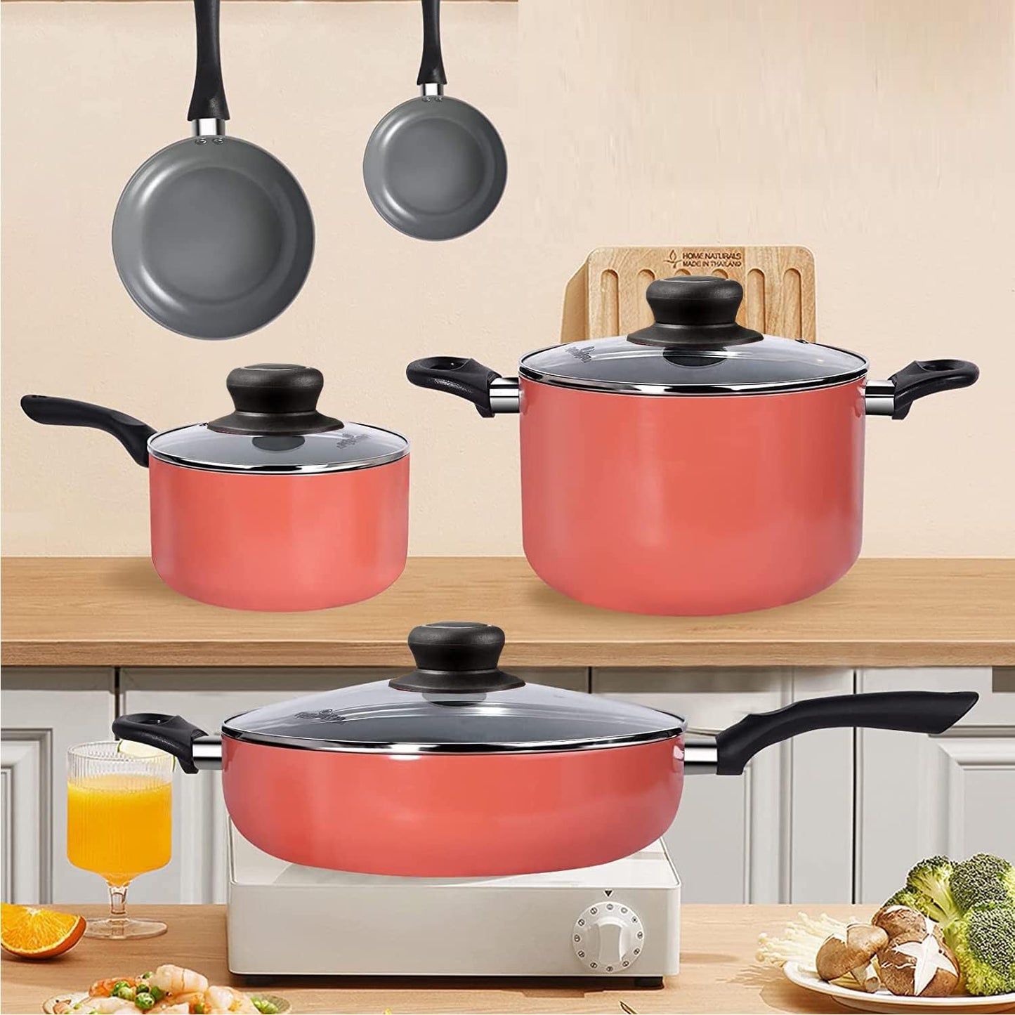 10 Inch Pan Lid Replacement Glass Lid for Pans, Pots, Skillets and Cast Iron, Clear, 1 Set