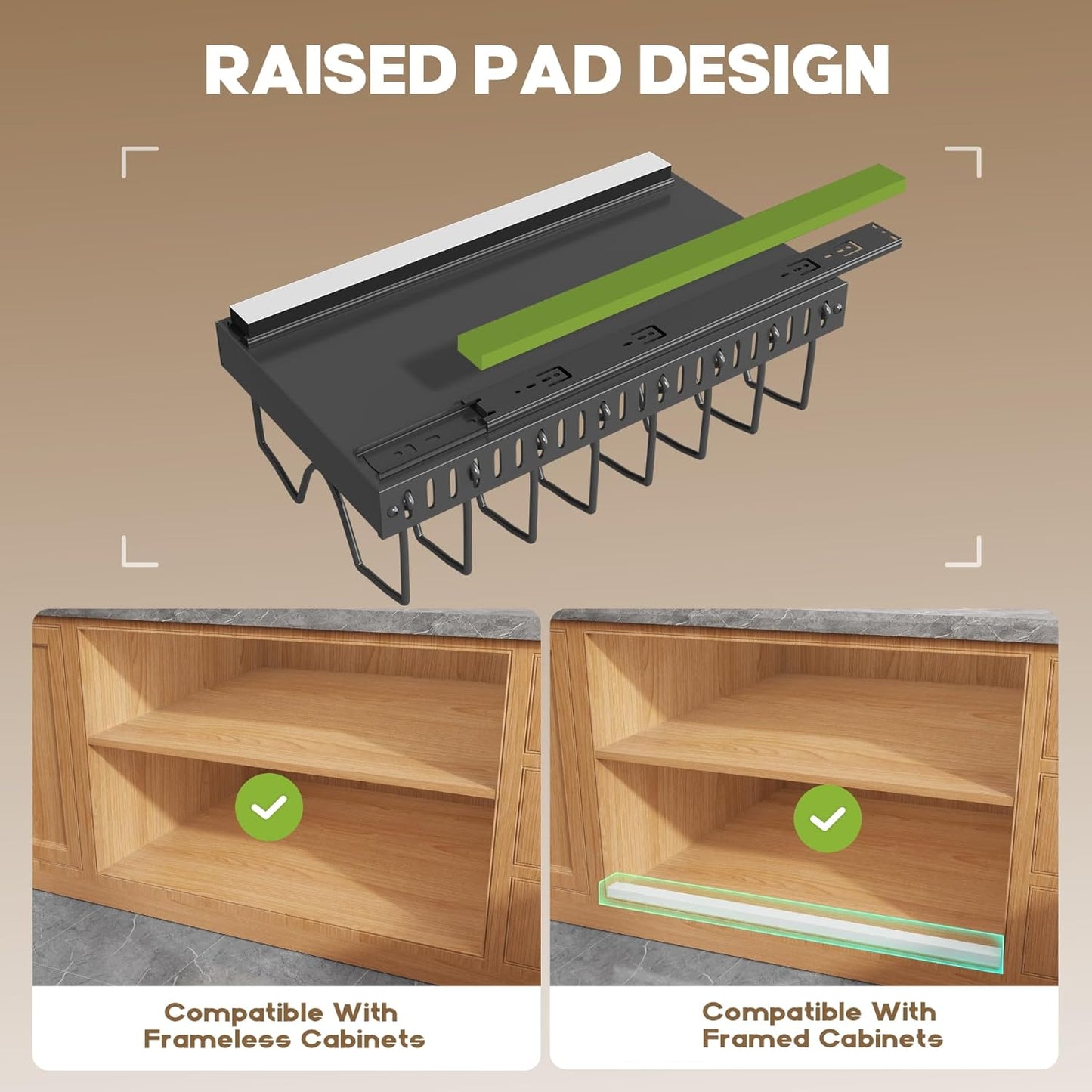 Pull Out Pots and Pans Organizer Under Cabinet, Sliding Lid Holder and Pan Rack in Kitchen, Slide Out inside Cabinet Storage for Pot Lid, Bakeware, Dishes, 8 Adjustable Dividers, 2 Pack Black