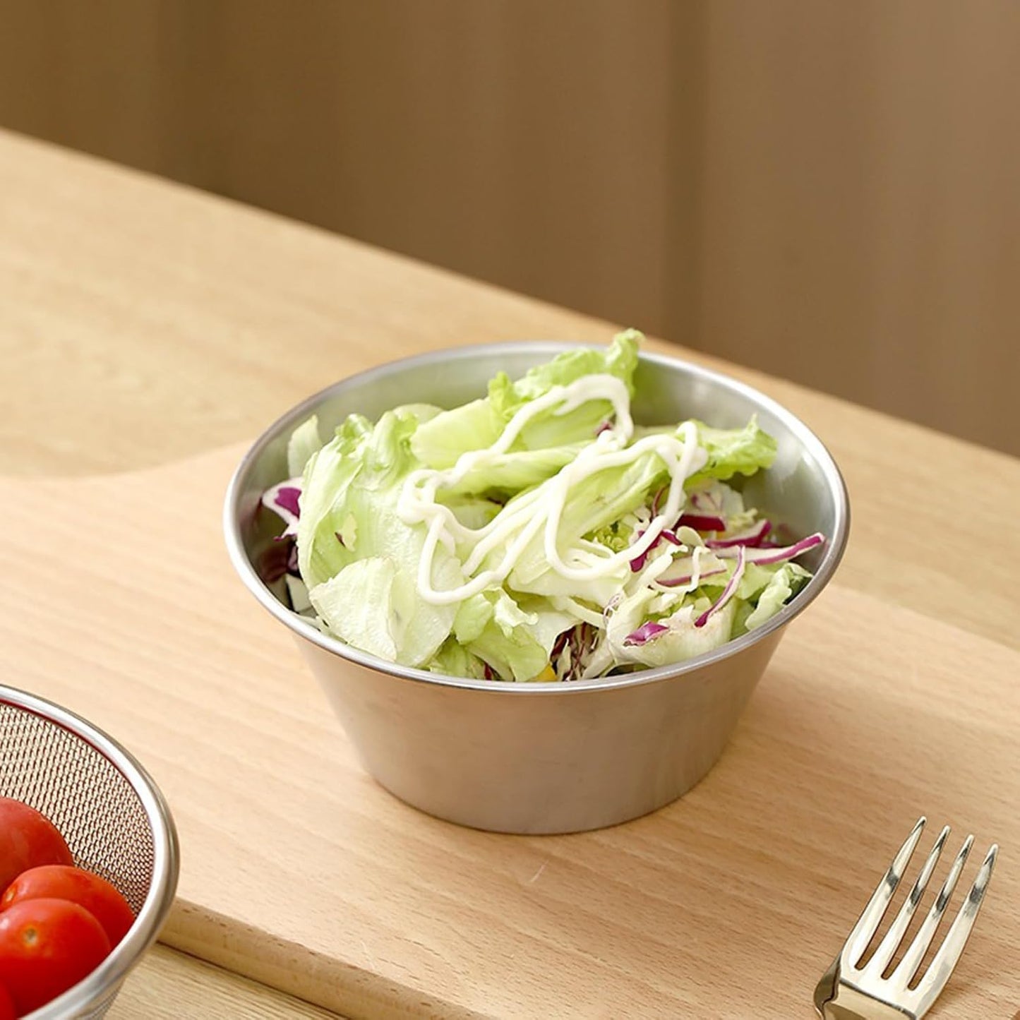 Berry Baskets, Mini Strainer with Bowl, Stainless Steel Can Colander Small Container for Berries, Strawberry, Grape, Cherry, Dishwasher Safe