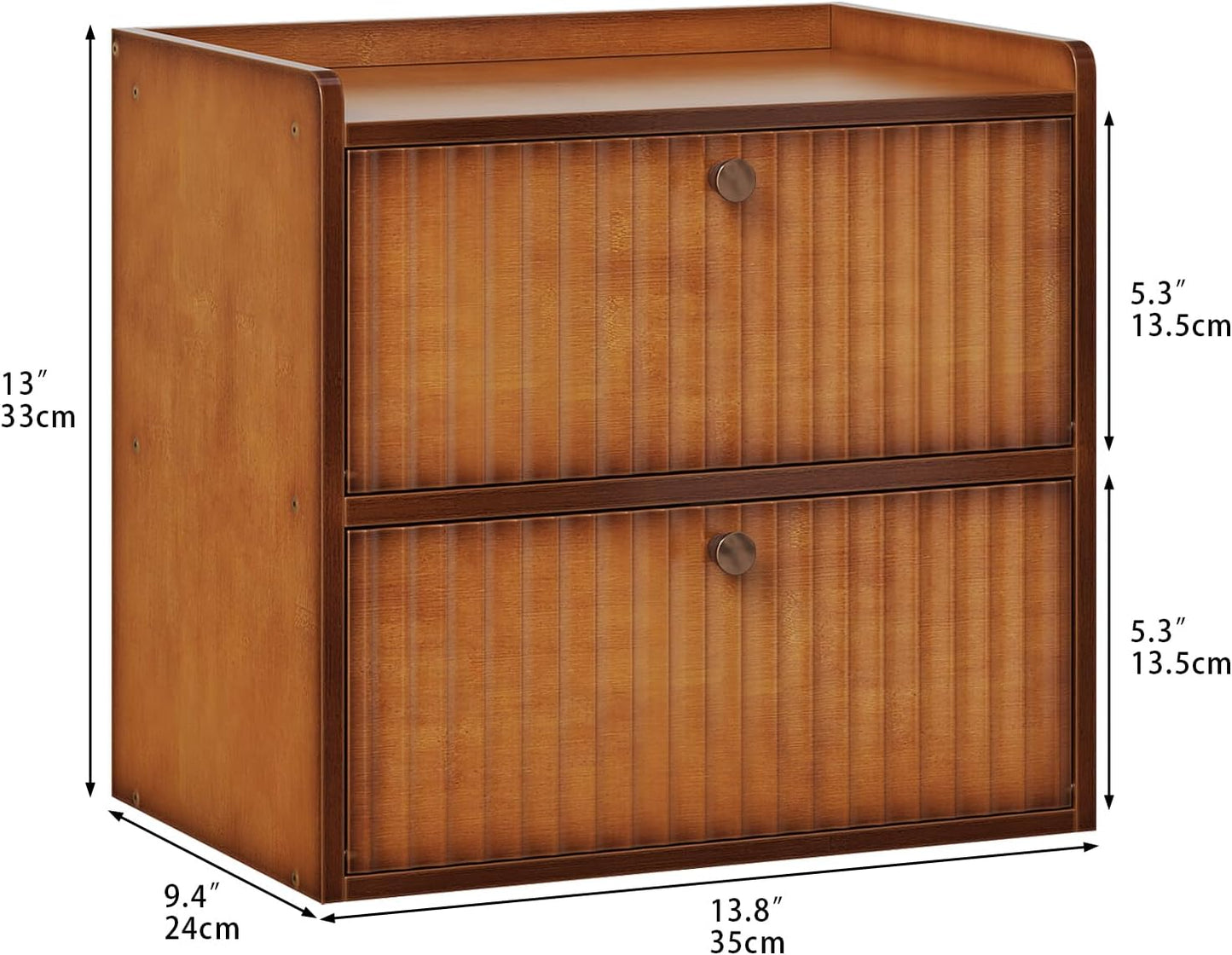 Rustic Bread Box for Kitchen Countertop Bamboo Bread Storage Container Bin Double Layer BreadBox Farmhouse Large Capacity Food Organizer (Brown)