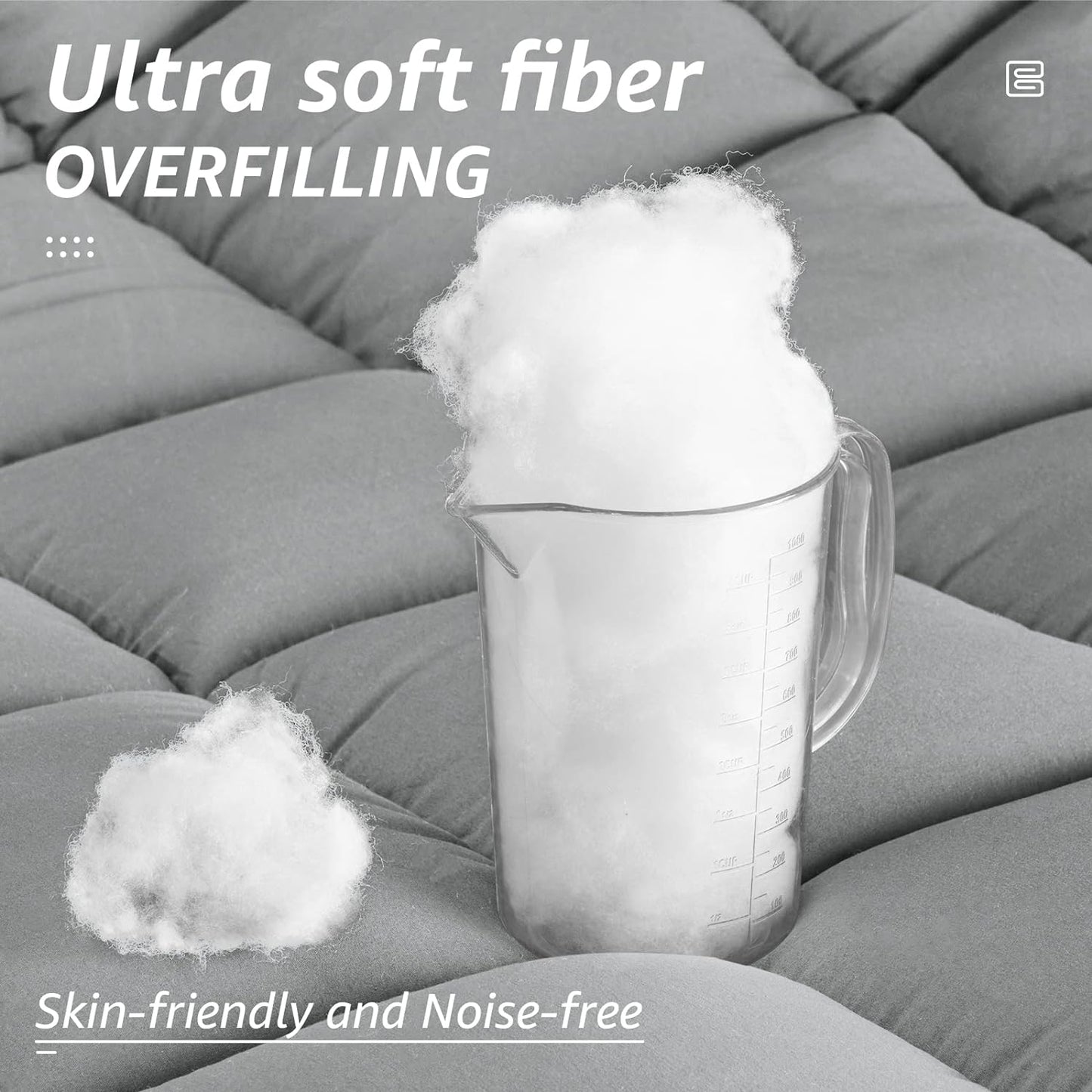 HYLEORY All Season Full Size Bed Comforter - Cooling Down Alternative Quilted Duvet Insert with Corner Tabs - Winter Warm - Machine Washable - Light Grey