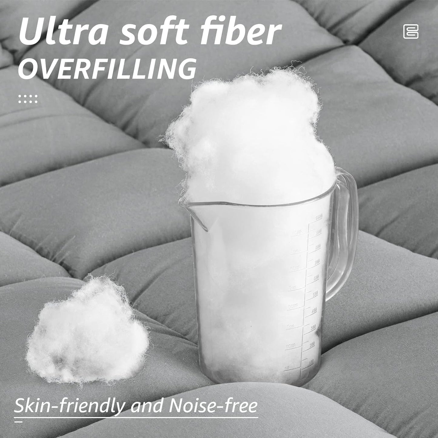 HYLEORY All Season King Size Bed Comforter - Cooling Down Alternative Quilted Duvet Insert with Corner Tabs - Winter Warm - Machine Washable - Light Grey